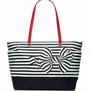 Kate Spade Navy Stripe Betheny Nylon Bow Baby Bag